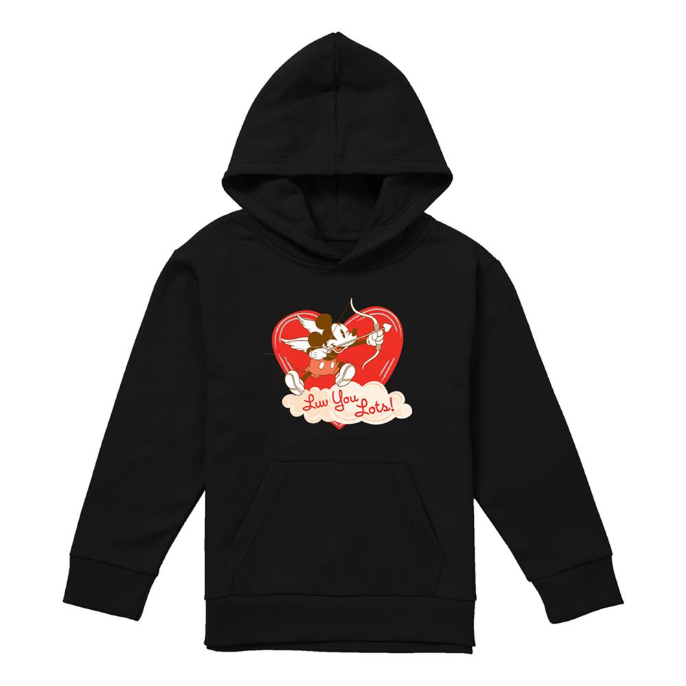 Disney Childrens/Kids Luv You Lots! Mickey Mouse Vintage Valentine's Day Hoodie