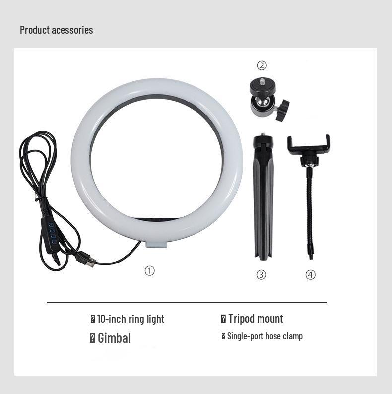 10-inch Mobile Streaming Ring Light - Beauty & Selfie Light for Camera or Phone