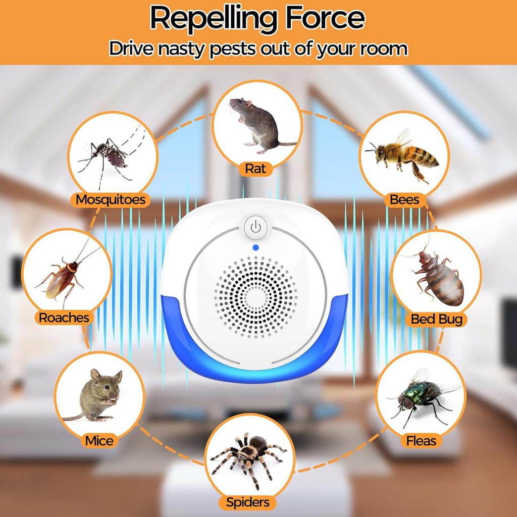 Ultrasonic Pest Repeller: Cockroaches, Rodents, Insects & Mosquitoes Control Device