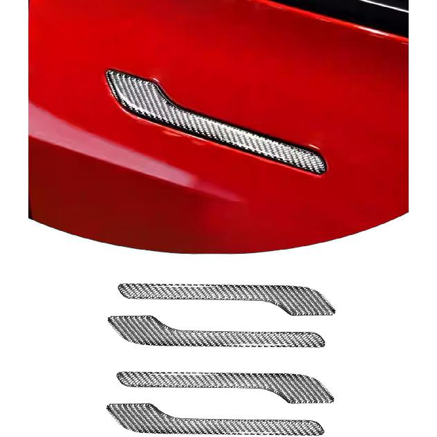 Carbon Fiber Door Handle Cover, Door Handle Protective Cover Decoration Compatible with Tesla Model Y/3 accessories (2017-2025) Highland & Juniper