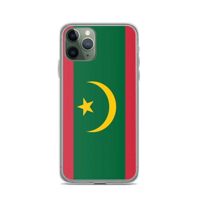 Coque iPhone - Drapeau Mauritanie - iPhone 11 Pro - Souple - Flerfarget - Vertikal