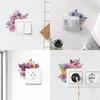 1pc Romantic Beautiful Flowers Children's Room Bedroom Home Decoration Switch Wall Sticker Self-adhesive Wallpaper