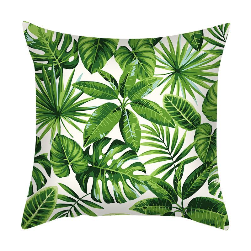 Green Plant Sofa Cushion Cover - Stylish Home Fabric Decor