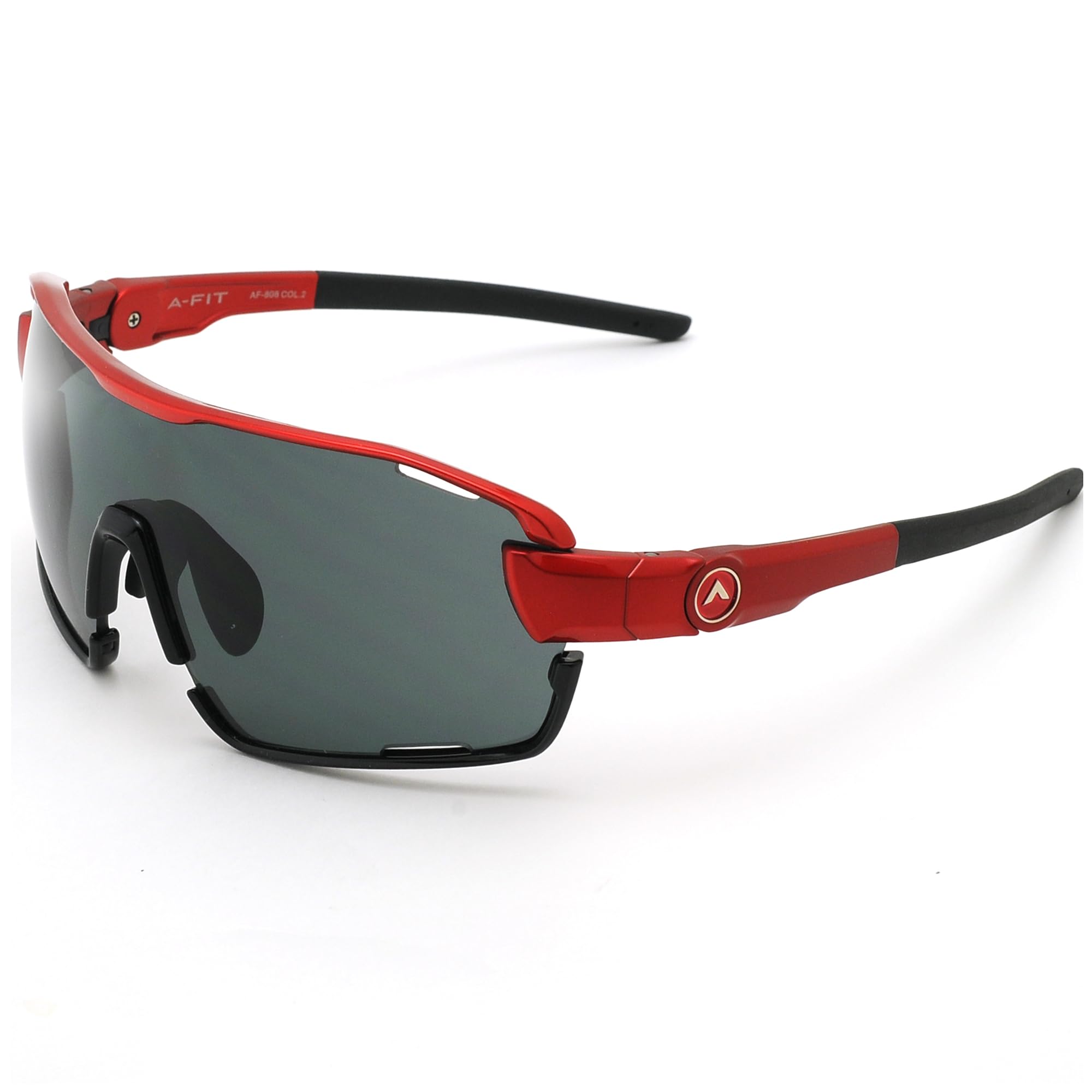

Polarized Sports FIT Customizable A-Fit Men s Sunglasses, MASTER, Full-Rim, Fit, Red/Polarized Smoke, AF-805-C2-PSM-S