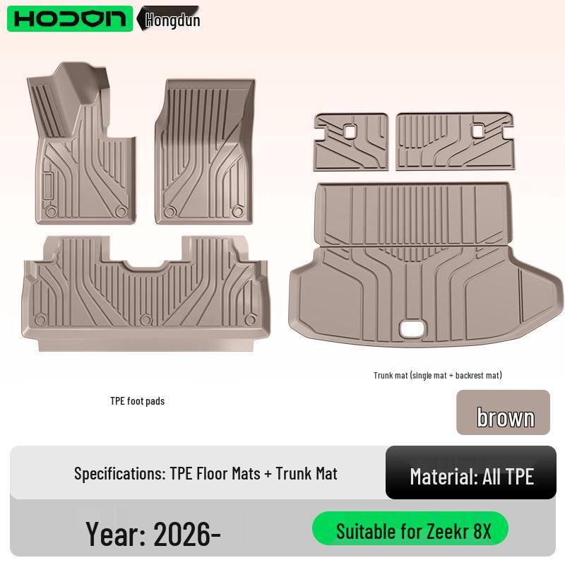 Zeekr 8X TPE2026 Interior Floor Mats - New Car Modification Accessories Carpet.