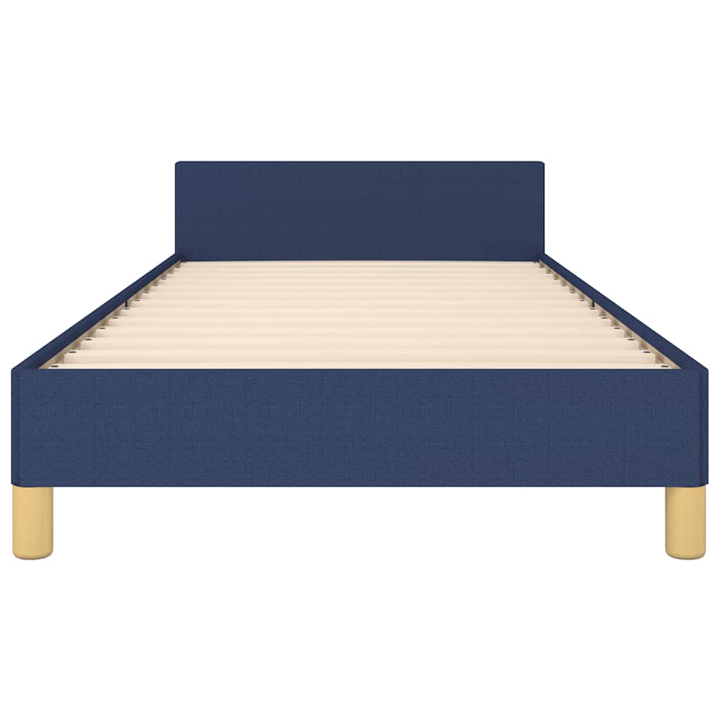 Bed Frame with Headboard without Mattress Blue 80x200 cm Fabric