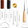 Leather Repair Kit 11 Pieces Sewing Tools Waxed Leather Thread and Needles for Upholstery Sewing Fabric Tools for Sofas, Carpets and Sewing Skins