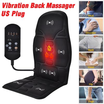 Tapis de siège de massage vibrant portable pour voiture, maison, bureau, masseur de dos vibrant chauffant électrique pour chaise