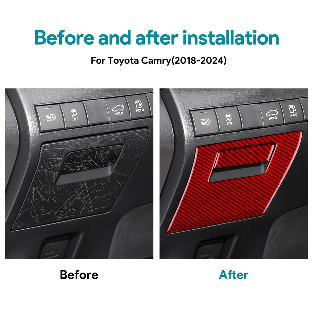 Real Soft Carbon Fiber For Toyota Camry 2018 2019 2020 2025 2025 2025 2025 LHD RHD Car Driver Side Storage Box Handle Panel Trim