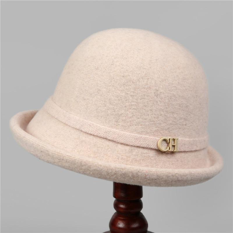 Hat Autumn and Winter Bucket Hat New Top Hat Women's Warm and Cold Wool Basin Hat