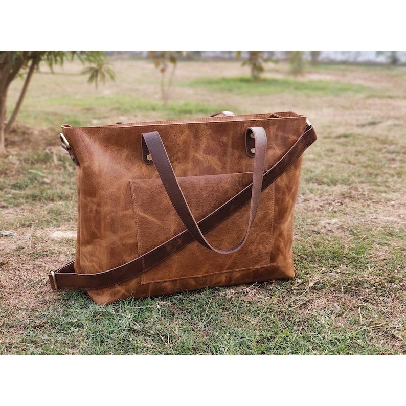 Leather Tote Bag for Women Large Leather Tote Bag Laptop Work Bag Leather Purse Handbag Valentines Day Gift for Her Anniversary Girlfriend