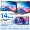 Blackview DCM5 Triple Laptop-Bildschirmerweiterung, 14" 1080P FHD IPS Tragbarer externer Bildschirm, Zwei-Kabel-USB-C, Plug & Play, Kompatibel mit Windows/Mac