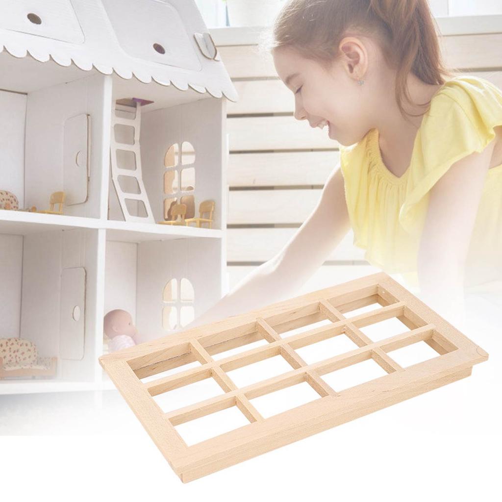 Simulation Window for , 112 Furniture ature Model Wooden 12 Pane Blank Window Accessories Accessories