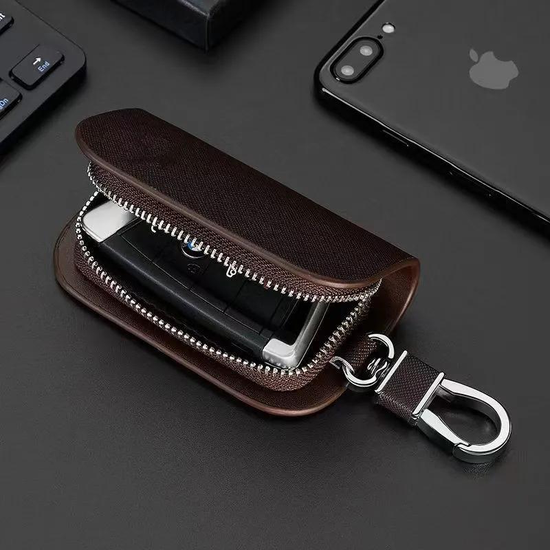 GLC GLB Leather Car Key Case Cross Pattern Car Key Cover Key Holder for Mercedes Benz New B/C/E Class A Class C200L GLC GLK CLA
