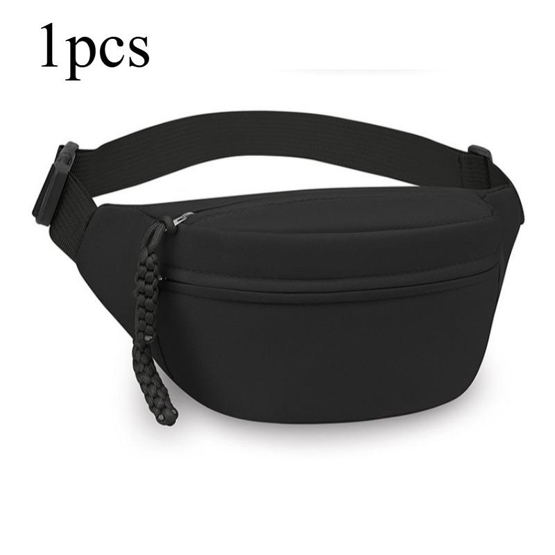 

1/2pcs Outdoor sports waist bag nylon material couple chest bag commuting travel crossbody shoulder bag suitable for daily use чёрный