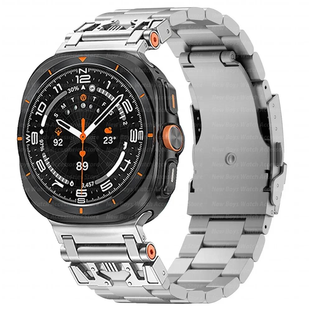 Bracciale di Lusso in Titanio per Samsung Galaxy Watch Ultra 47mm Senza Spazi Braccialetto a Maglie Sostituzione Cinturino Accessori per Galaxy Ultra 47MM