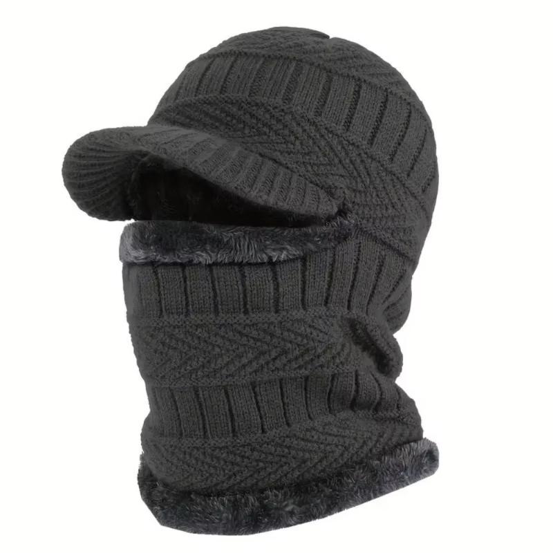 Winter Men's Knitted Hat Autumn/Winter Women's New Cotton Hat with Velvet Wool Hat Men's Cold Hat for Warmth