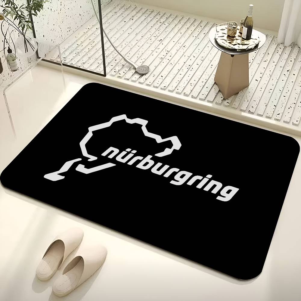 N-Nurburgrings Logo Hallway Carpet INS Style Soft Bedroom Floor House Laundry Room Mat Anti-skid Bedside Area Rugs