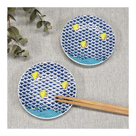 Japanese Warehouse Kutani Ware Lucky Bean Plate Chidori (Set of 2) Ceramic Small Plate Serving Plate Brand Japanese Tableware