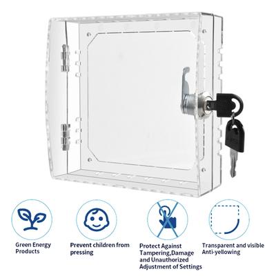 Capa Grande de Caixa de Bloqueio de Termostato com Chave Design Transparente Fácil de Instalar Universal Capa Transparente para Termostato Capa de Caixa de Bloqueio para AC