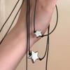Simple Star Pendant Necklace Glass Beaded Clavicle Chain Choker Necklace Statement Jewelry Fashion Neck Chain Gifts