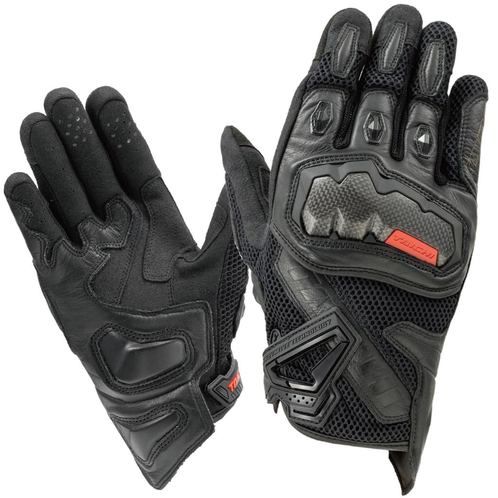 RS TAICHI Motorcycle Riding Breathable Touchscreen Carbon WRX PRO Air RST465 Size S Gloves, Spring/Summer, Mesh, Compatible, Built-in Protector,