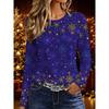 Women's T-shirt, Christmas, printed, snowflake star pattern