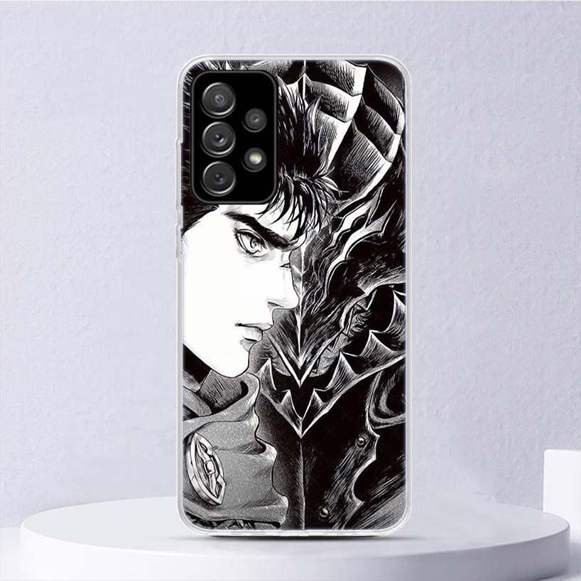 Black White G-Guts B-Berserks Soft Case For Samsung Galaxy A17 A16 A26 A36 A56 A15 A14 A13 A55 A54 A53 Phone Cover A25 A35 A24 A