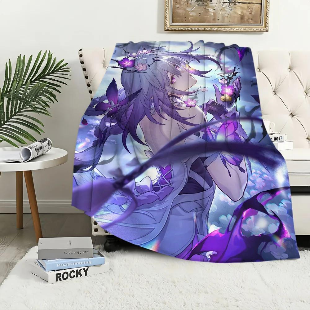 Castorice Honkai Star Rail Flannel Throw Blanket for Couch Travel Hiking Picnic Bed Perfect Birthday Gift