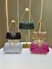 Borsa da sera a pochette di lusso con diamanti per eventi formali con catenella e chiusura a lucchetto