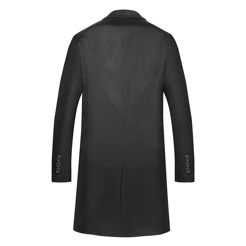 Autumn and Winter Middle-aged Men's Casual Coat, Men's Medium and Long Woolen Coat, Men's Woolen Coat
