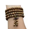 Buddhistisches Gebetsperlenarmband: 108 Hühnerflügelholz Sandelholzperlen