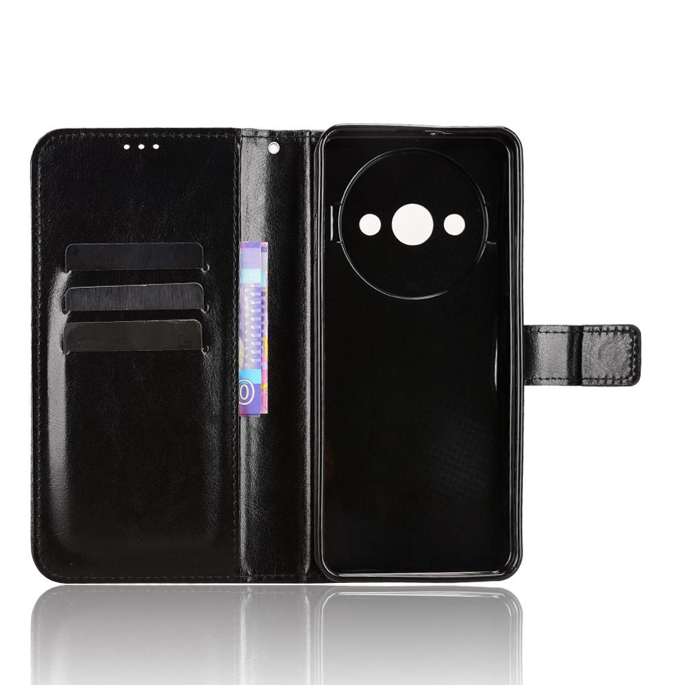 For Oukitel C59 Pro PU Leather Case with Strap Crazy Horse Texture Phone Wallet Cover