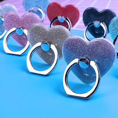 Glitzernde rosa Fingerring-Schnalle mit haftender Liebe, sturz- und verlustsicher, faule Handy-Universalhalterungsschnalle, Herren- und Damenarmband-Pailletten
