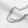 2pcs/set Thin Chain Bracelet for Men Boys,Stainless Steel Silver Color Box Chain Wristband,Minimalist Jewelry Gift
