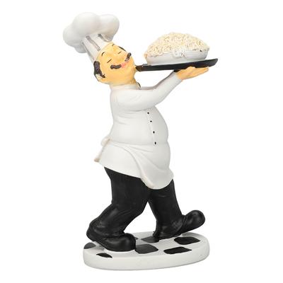 Koken Ambachten Standbeeld Ornament Hars 3D Cartoon Eettafel Chef Ornament voor Kkitchen Kantoor