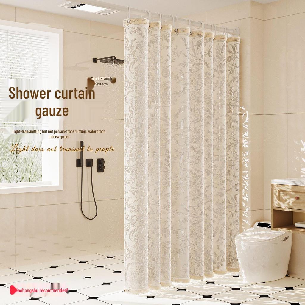 Premium Waterproof Mold-Resistant Shower Curtain for Dry-Wet Separation – Punch-Free Installation