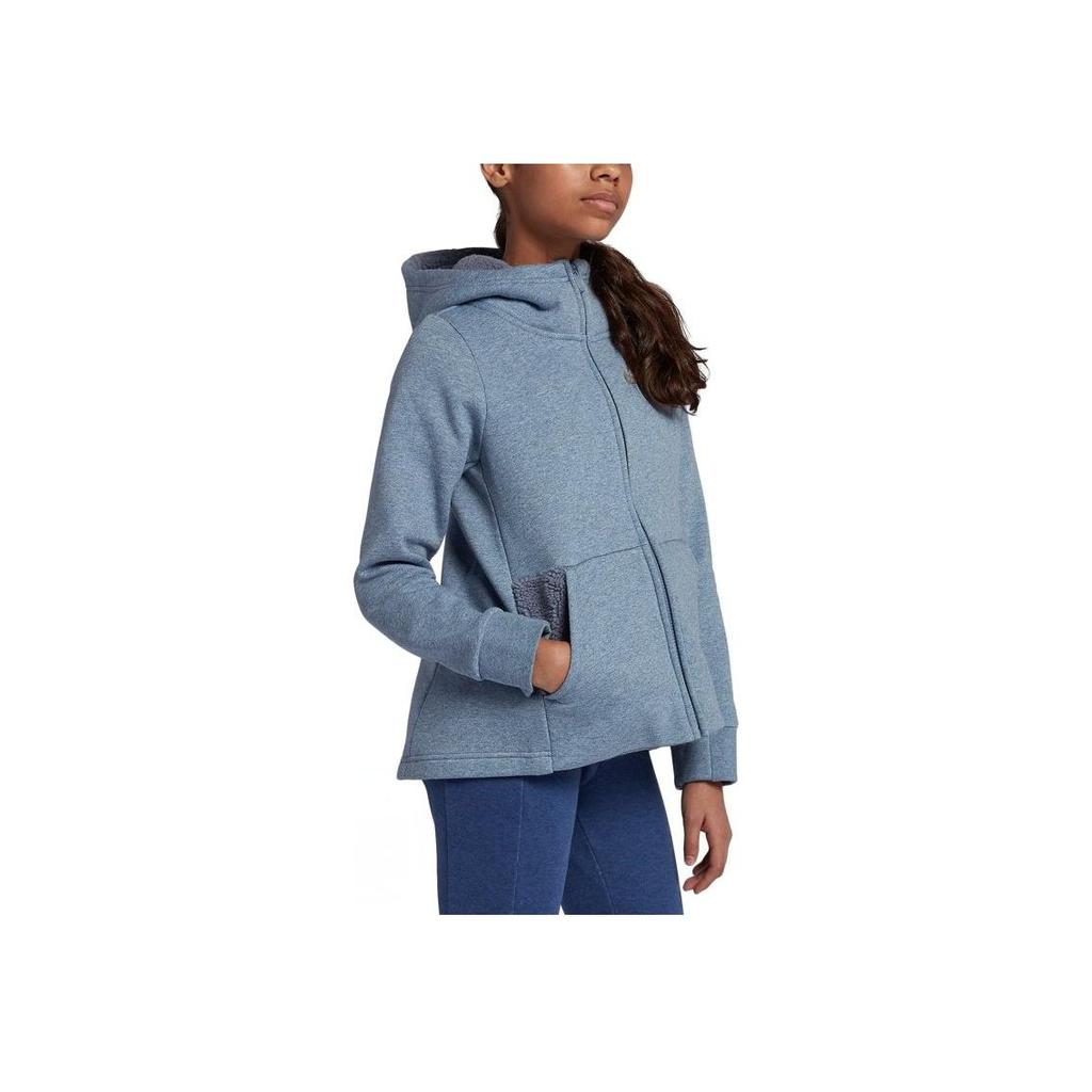Nike Kids Logo Print Hooded Jacket Kids jackets Gray AV8422-445