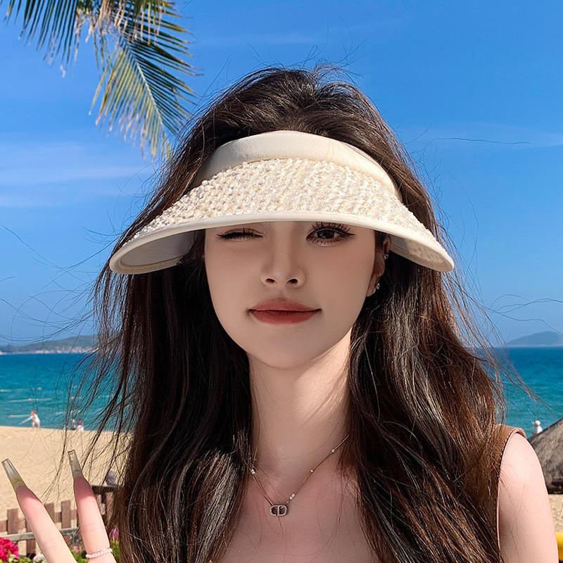 Summer Sunshade Uv Protection Wide Brim Hat With Large Faceshading Cap For Women Outdoors