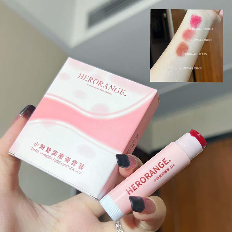 Pink Tube Moisturizing Tinted Lip Balm Hydrating Nourishing Lip Care For Women
