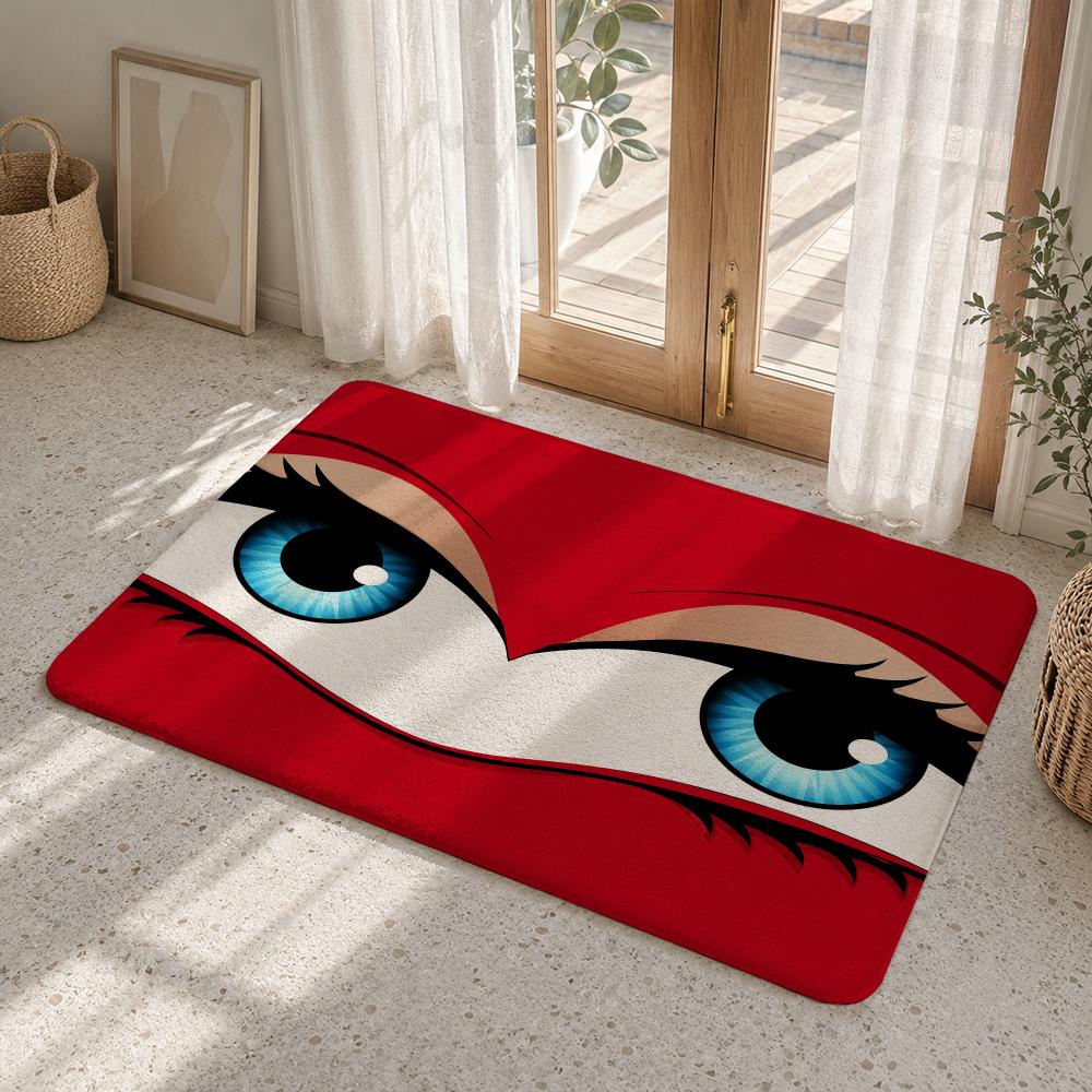 Enchanting Eyes Floor Mat Flannel Rug Non Slip Absorbent Soft Washable For Entryway Hallway Bathroom Kitchen Decor
