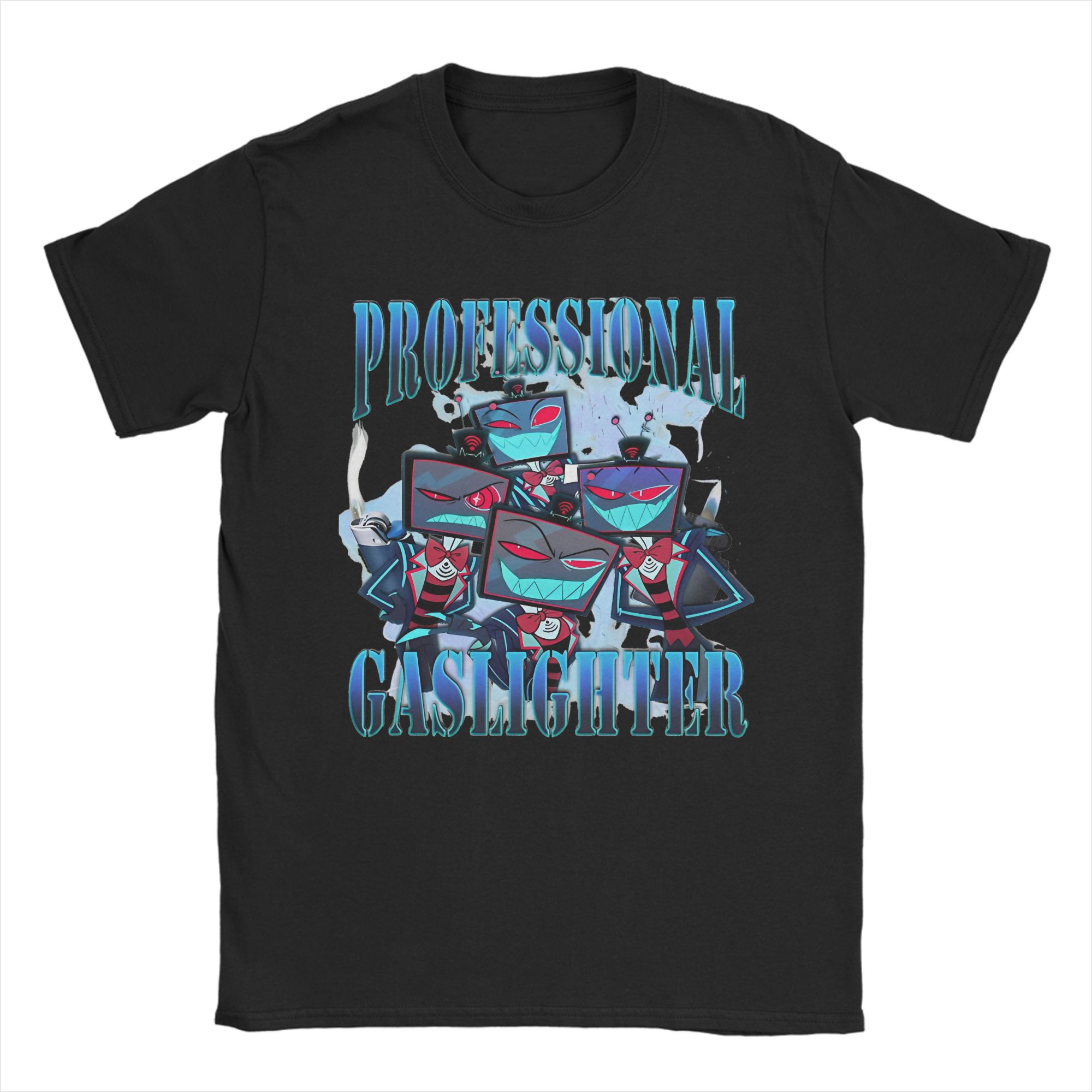 Men Women Graphic Printed Vox Professional Gaslighter H-Hazbins Anime Cartoon H-Hotels Tee T Shirt Pure Cotton T-shirts Clothing S разноцветный