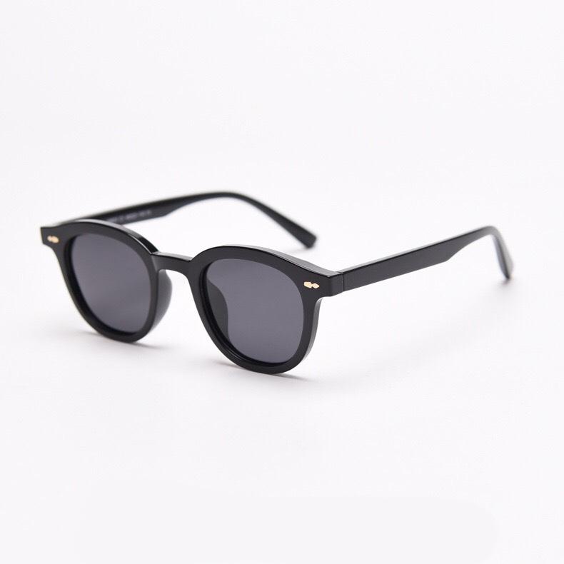 Korean Yellow Round Frame Black Sunglasses Women'S Retro Personalized Sunglasses Trendy Transparent Marine Sunglasses