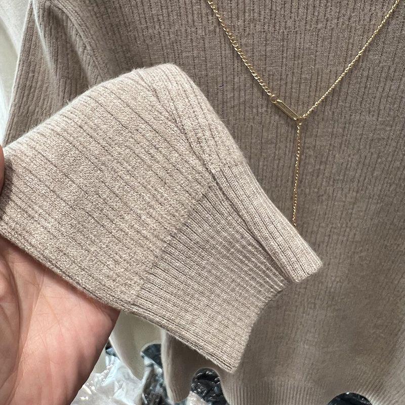 Women's High Neck Fleece-Lined Casual Sweater - Warm Autumn/Winter Top