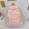 Simple Capacity Large Backpack With Solid Color Design For Students Outings And