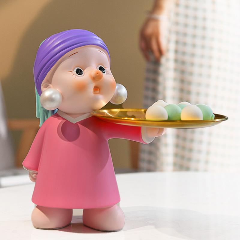 

Винтажный поднос для жемчужной девушки в винтажном стиле: Декоративный поднос для гостиной, спальни, комода, туалетного столика и письменного стола