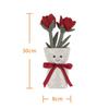 Apricot Lamb Rose Vase Children's Plush Animal, Soft and Cute Stuffed Animal for Babies and Boys, Plush Rose Vase 30cm