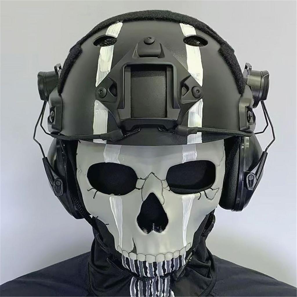 Cosplay Unisex Halloween Horror Ghost Skull Mask MW2 Latex Headgear Helmet Perform Party Masquerade Prop