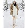 JZ ANNAKO Women's Fur Collar White Duck Down Puffer Jacket