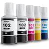Ink 102 Multipack Compatible With Epson Ecotank Et-4850 Et-4750 Et-3850 Et-3750 Et-2850 Et-2750 Et-15000 Et-2856 Et-2851,Cartouc